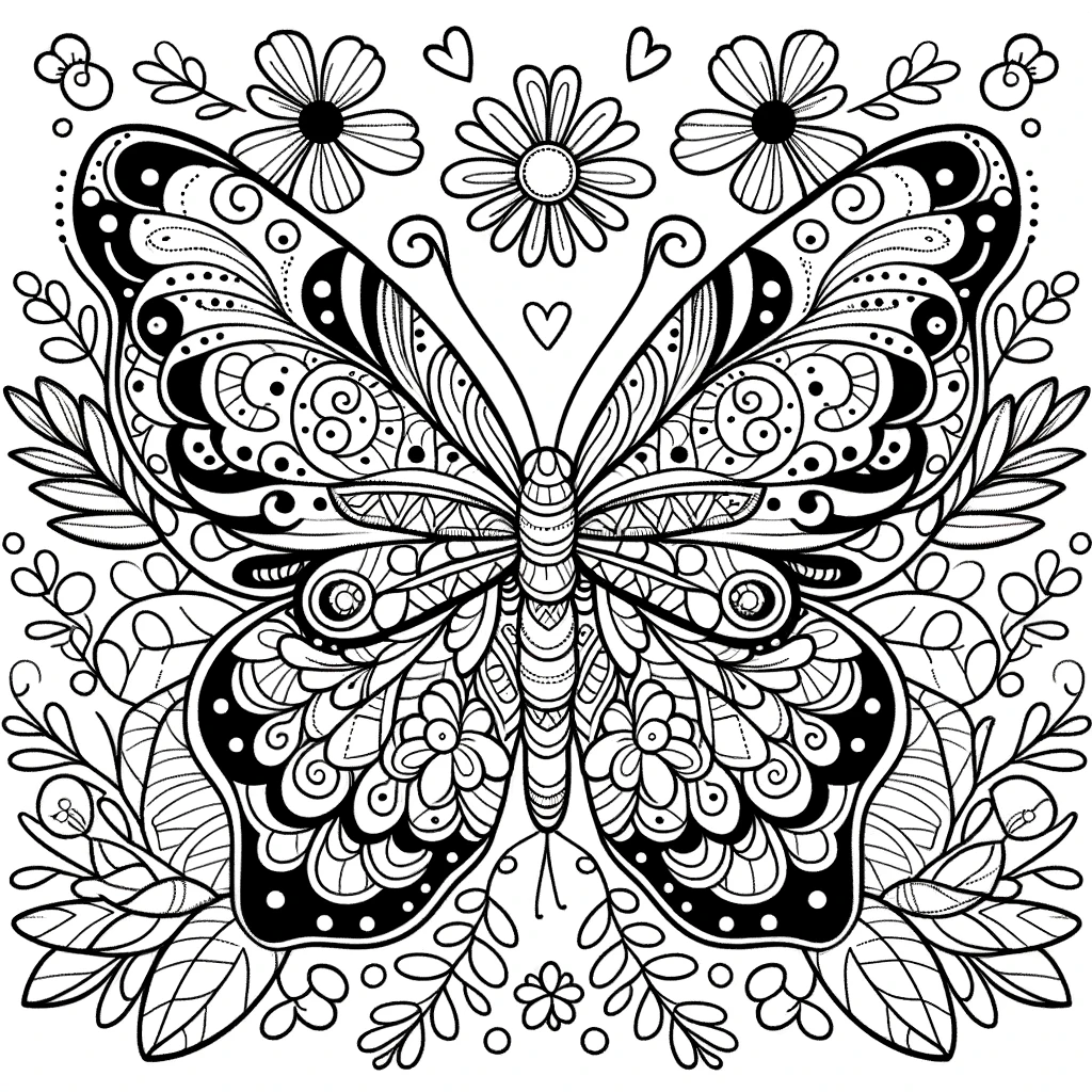 Butterfly Delight Coloring Page