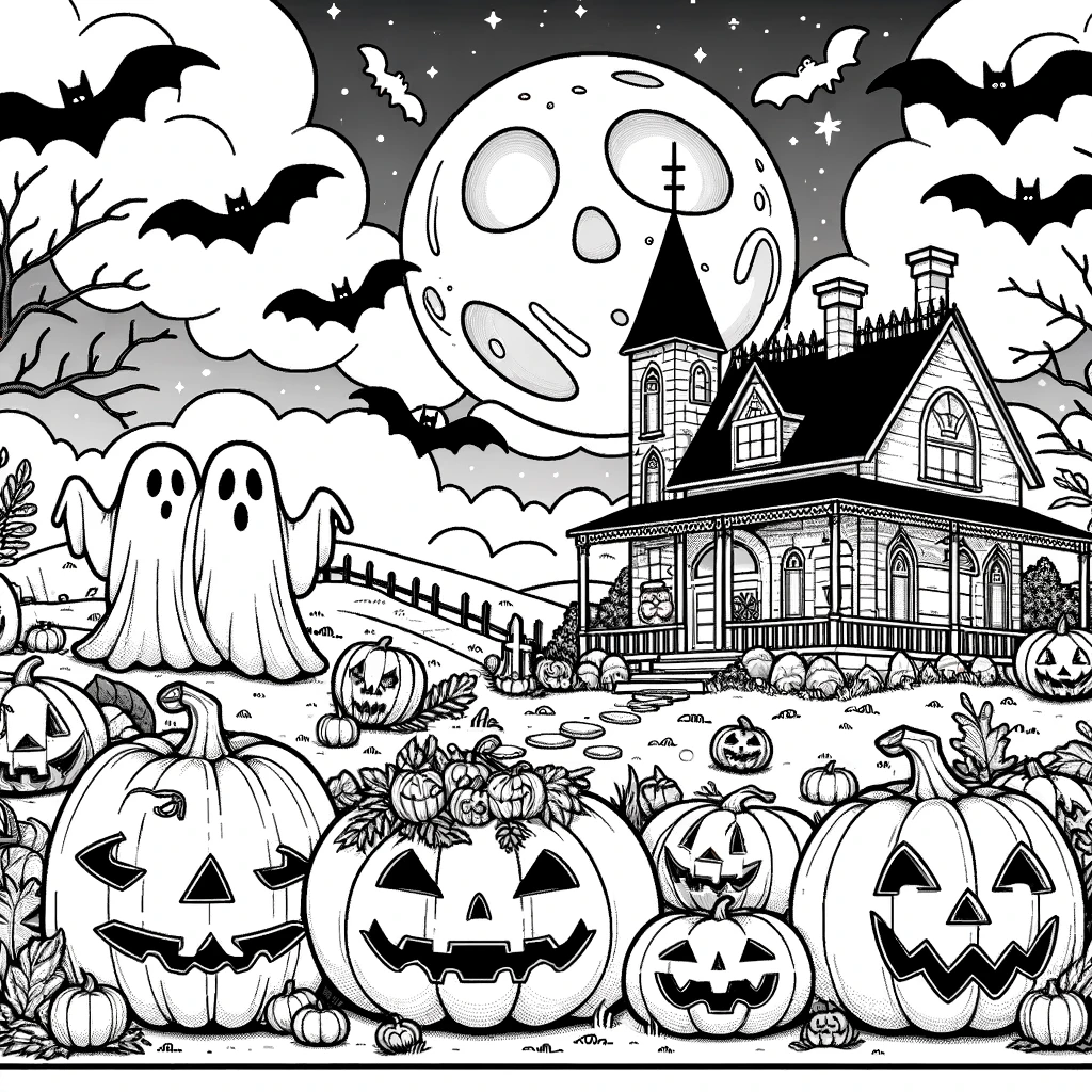 Spooky Halloween Coloring Page